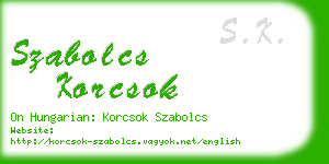 szabolcs korcsok business card